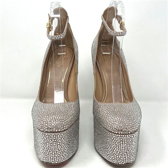 Valentino VLogo Swarovski Crystal Platform Pumps- Size 38.5 - Picture 6 of 13